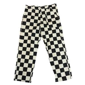 P&Co Black White Checkerboard Service Fatigue 304 Cargo Pants Womens Size 16